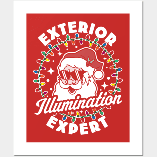 Exterior Illumination Expert Funny Christmas Lights Santa Posters and Art